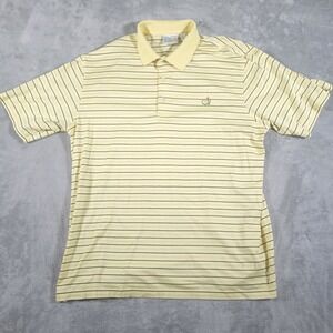 Masters Polo Shirt Augusta National Golf Shop Mens XL Yellow Striped‎ Cotton